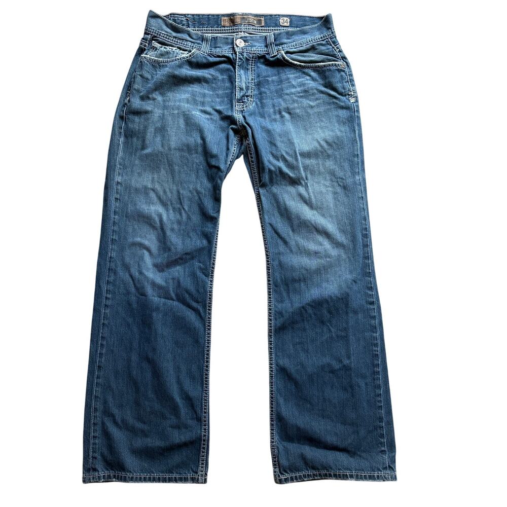 BKE Justin Denim Blue Jeans Bootcut Western Men's Size 34x32 Buckle